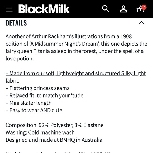 Blackmilk “TITANIA LYING ASLEEP EVIL V DRESS” Size Medium M NWT - Picture 8 of 15